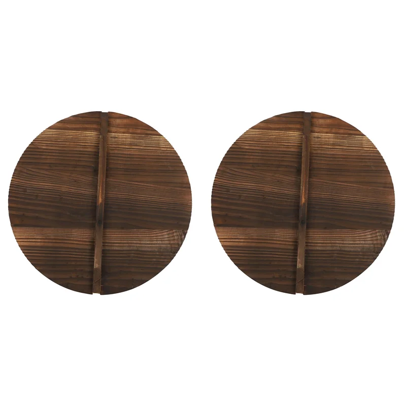 

2X кухонная многофункциональная деревянная крышка для кастрюли, ручка, крышка для сковороды, экологически чистая, противоожоговая, деревянная крышка для кастрюли для выпечки, 40 см-AT64