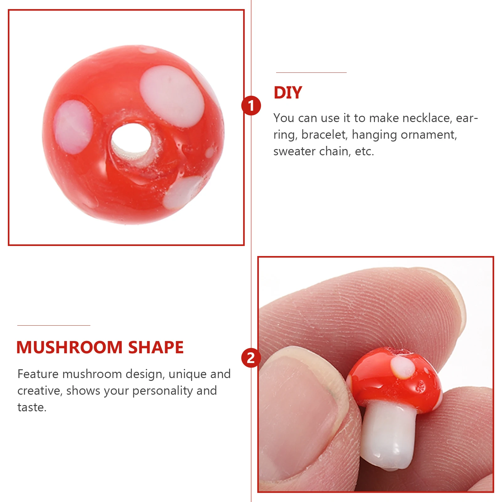 

30pcs colored Mushroom Diy Jewelry Accessories Durable Lightweight For Diy Jewelry Accessories Necklaces Earrings Bracelets