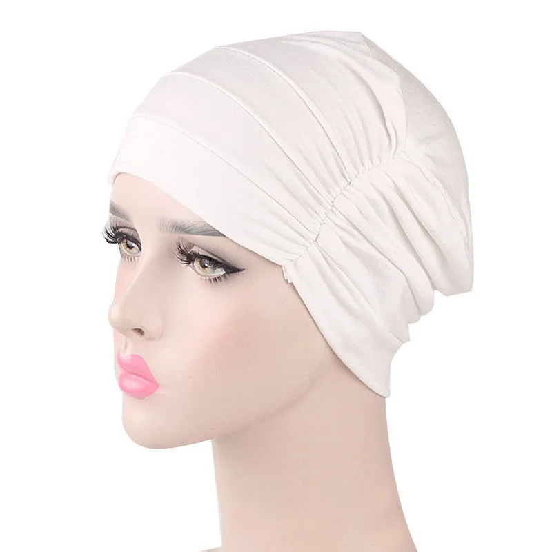 New Womens Soft Comfy Chemo Cap Wave and Sleep Turban Hat Liner for Cancer Hair Loss Cotton Headwear Head Wrap Hair Accessories