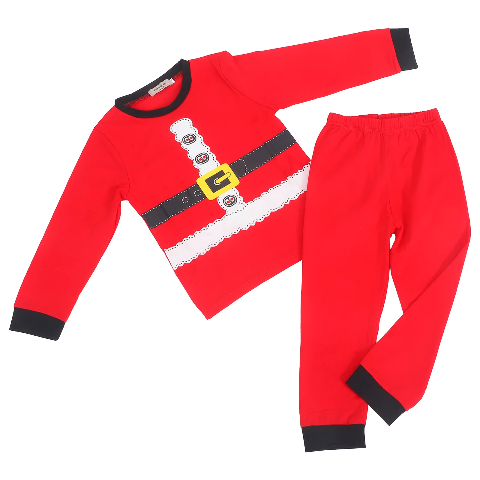 

1 Set Christmas Santa Claus Costume For Reusable Soft Xmas Sleepwear Lightweight Cosplay Party Wear Round Neck Size 110Cm