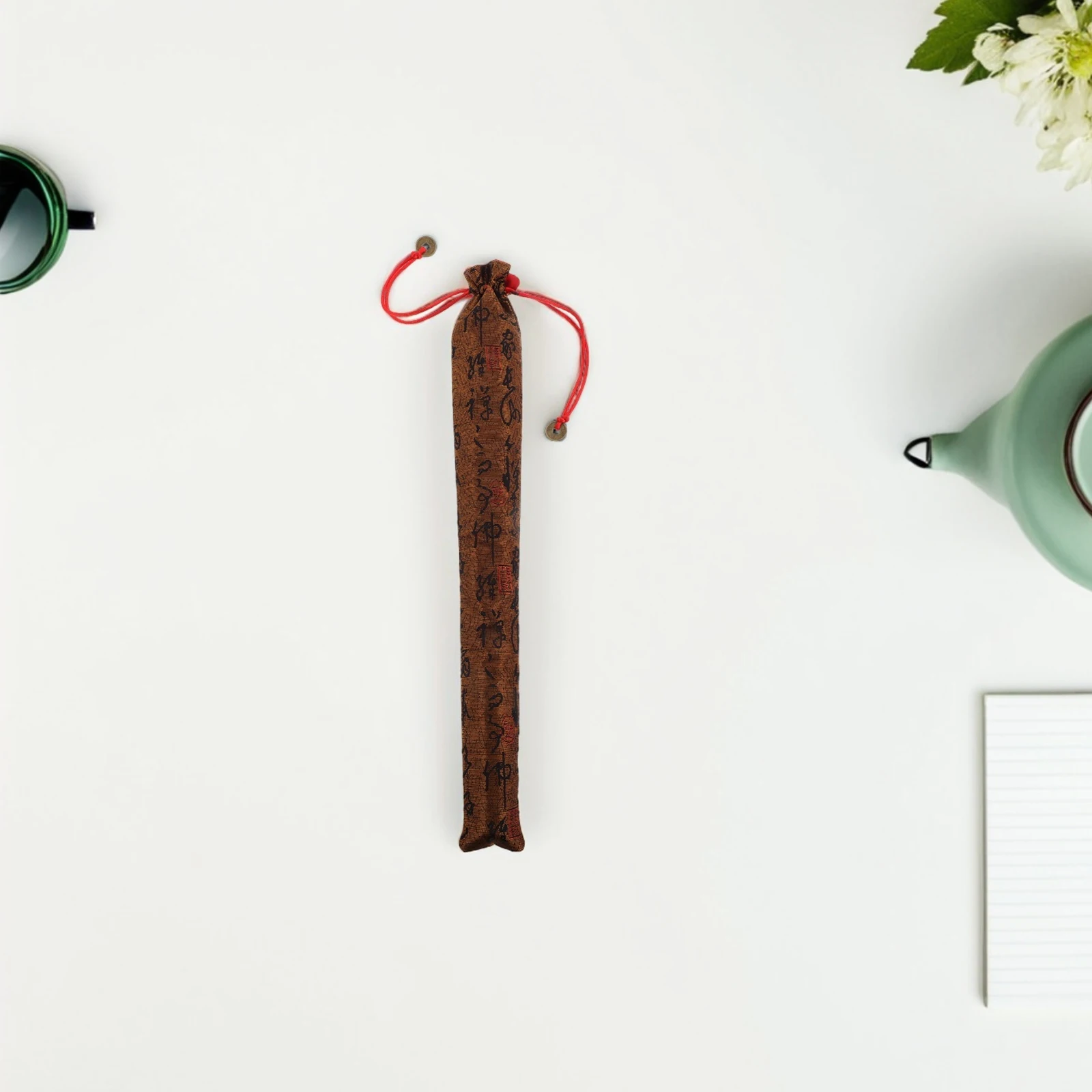 

Folding Fan Storage Bag Bamboo Silk Hand Chinesestyle Souvenirs Decorative Cloth Gold Wire Embroidery Case