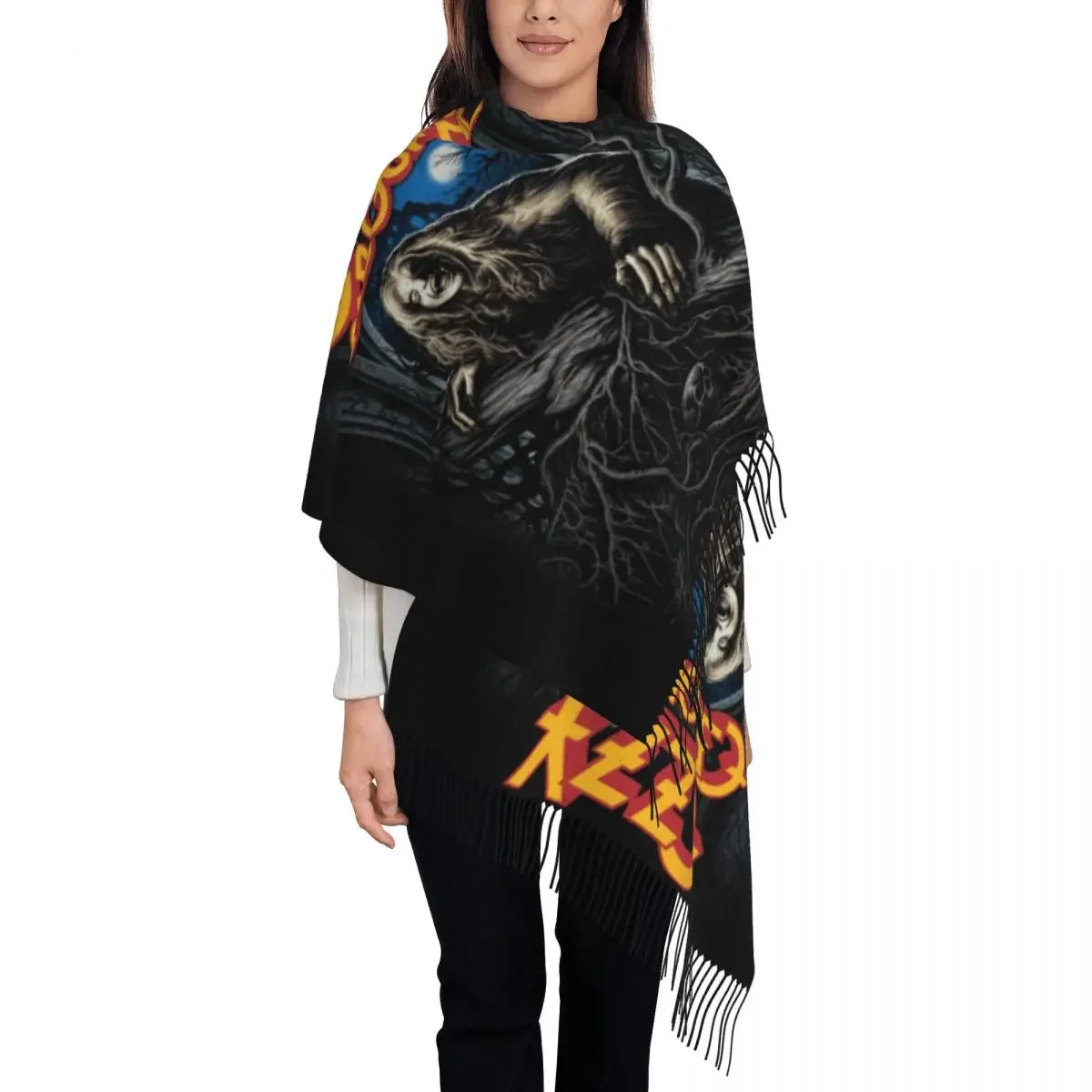 Custom Printed Prince Of Darkness Scarf Women Men Winter Fall Warm Scarves Heavy Band Rock Shawl Wrap