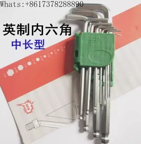 9 pz/set Imperiale Chiave Esagonale Pollici 1/16 5/64 3/32 1/8 5/32 3/16 1/4 5/16 3/8 Chiave a brugola