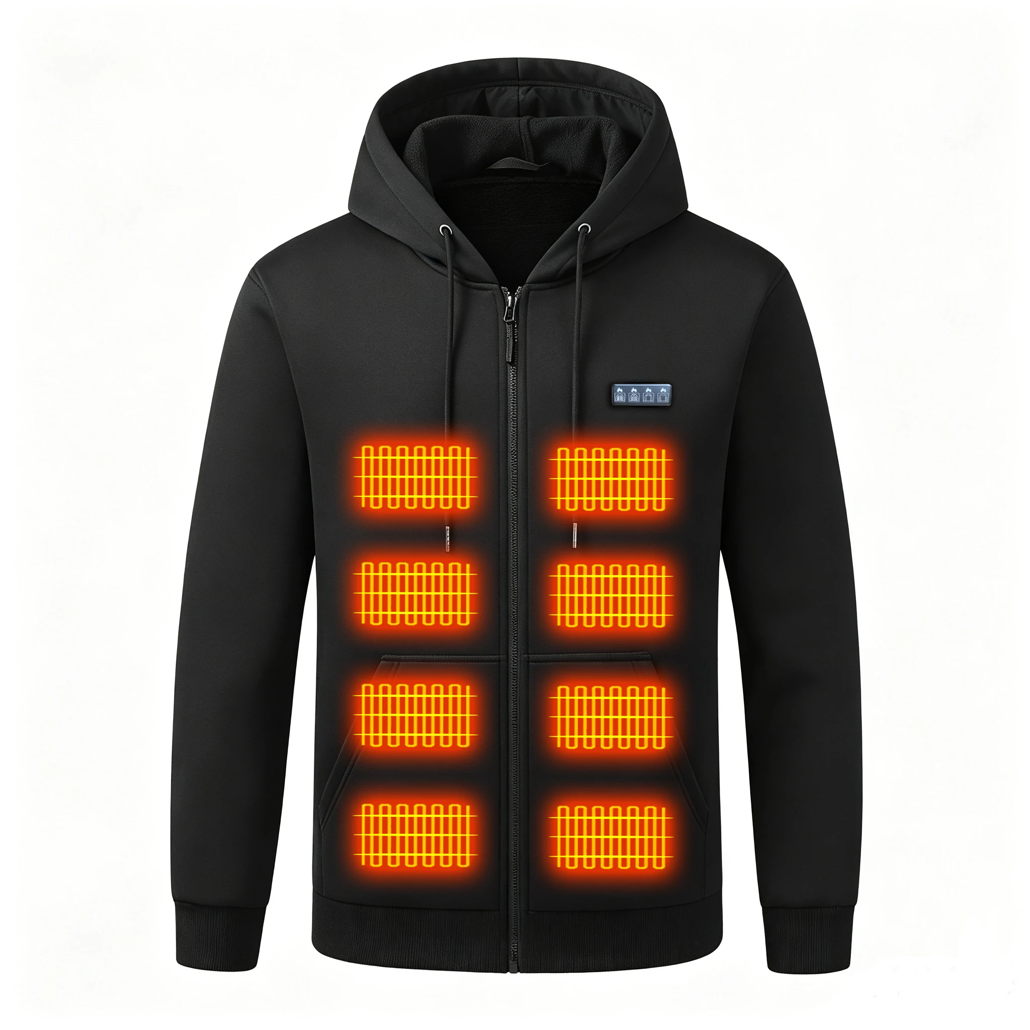 Heated Hooded Sweatshirt, Unisex Zipper Cardigan Heated Garment, Winter Warmth and Cold Protection Hat Sweater
