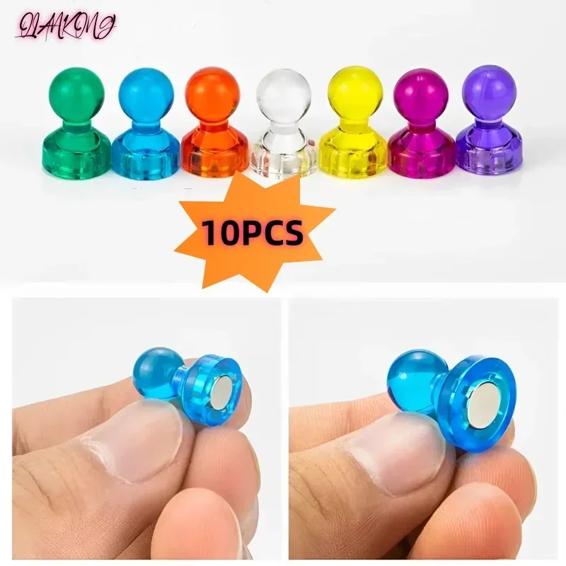 

10Pcs Push Pin Office Strong DIY Magnets Thumbtack Fridge Whiteboard Neodymium Magnets Cones Magnetic Tools Imanes Para Niños