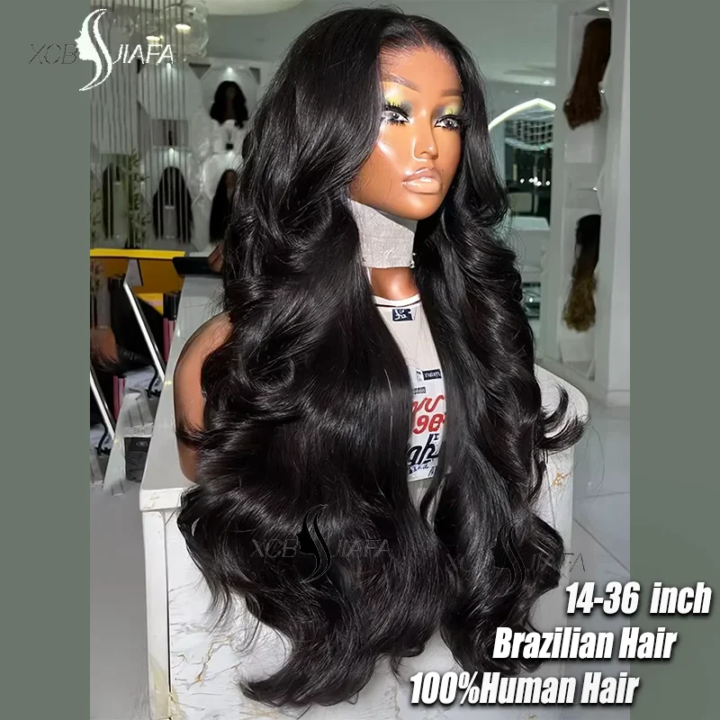 36 Inch Natural Color Body Wave 13x6 Hd Lace Wigs Transparent Pre Plucked Human Hair Lace Frontal Wig Brazilian Hair Wig