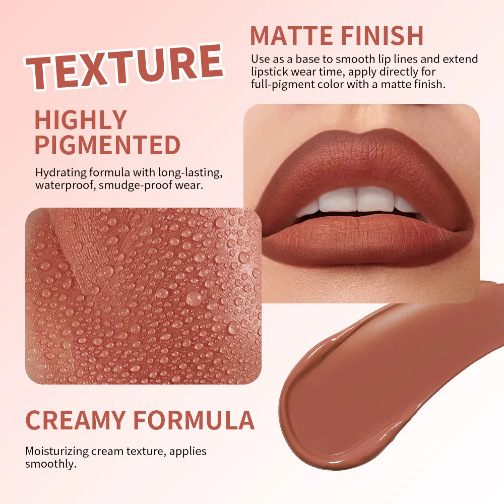2-in-1 lip- en wangcrème Hooggepigmenteerd Hydraterend Veegvast Langdurig Lipbasiscosmetica Matte afwerking Natuurlijke make-up