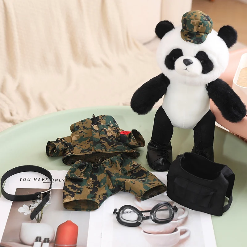 Creativo Camouflage Uniforme Panda Peluche Kawaii Corpo Bunny Doll Animali di peluche Simpatico coniglio per bambini Ragazze Regali Decorazioni per la casa