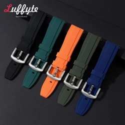 Correa de reloj de goma de silicona Quick Relase, pulsera deportiva de 20mm y 22mm, color negro, verde, naranja y azul