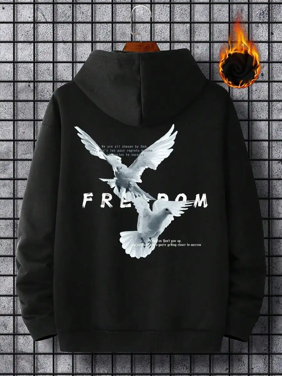 New High Quality Men's Streetwear, Graphic Print Fashionable Cotton Soft Outdoor Sports Hoodie