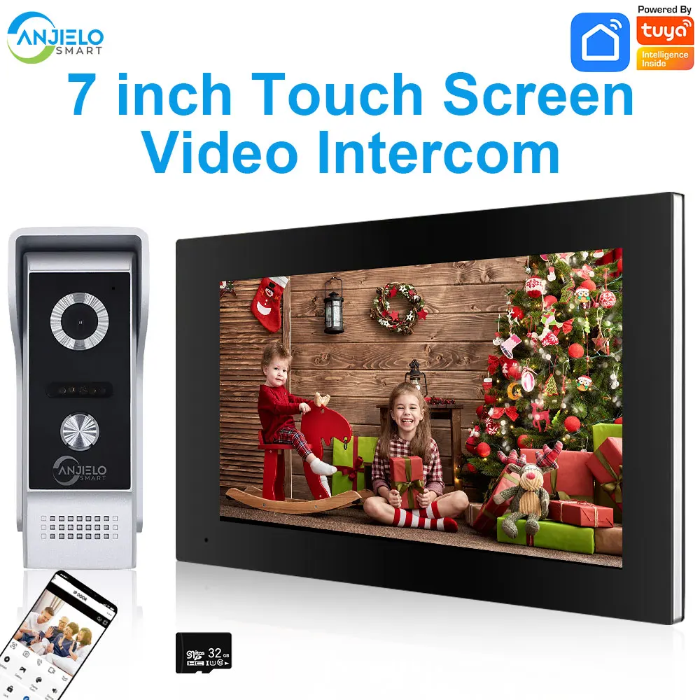 Metal Doorbell Video Intercom System With Touch Monitor 7 Inch Tuya Smart Videophone for Home 인터폰 한국형