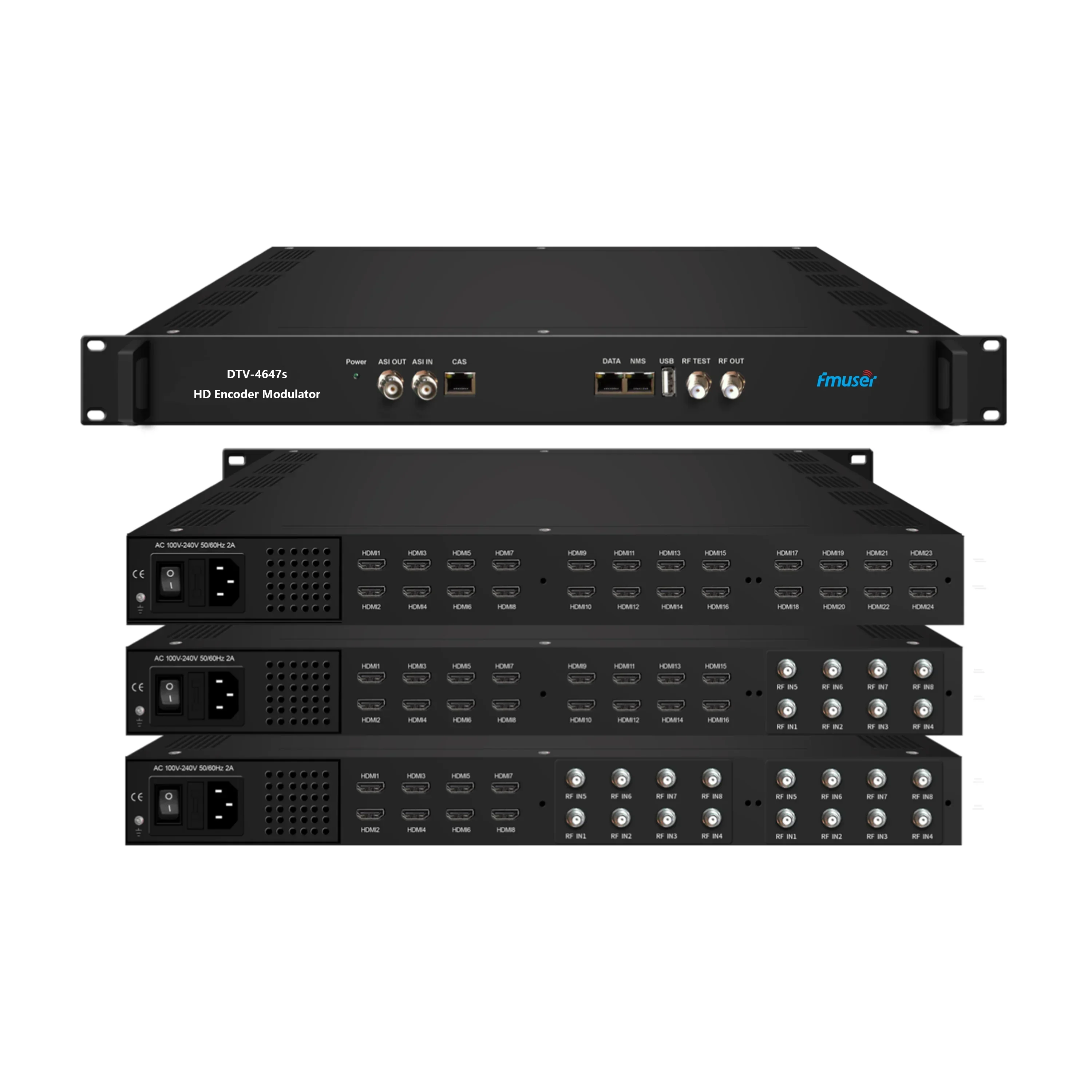 

FMUSER DTV-4647S-8/16/24 In 8 DVB-T Encoder Modulator