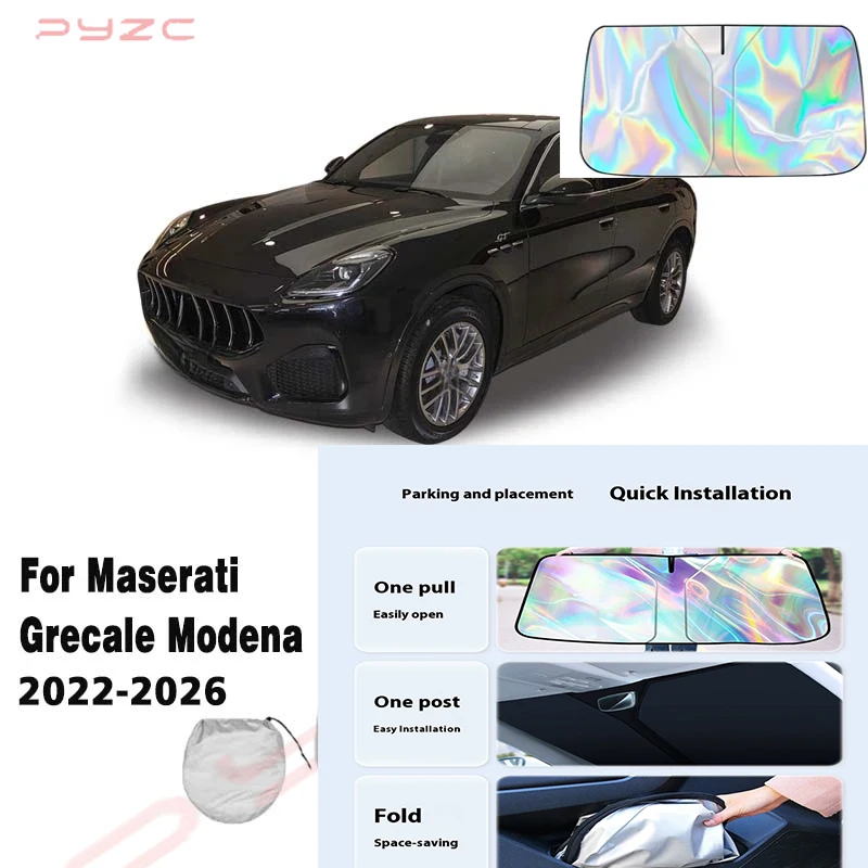 Parasol para Parabrisas de Coche Maserati Grecale Modena 2022-2026, Cubierta para Ventana Delantera, Visera, Protección UV Interior para Automóvil
