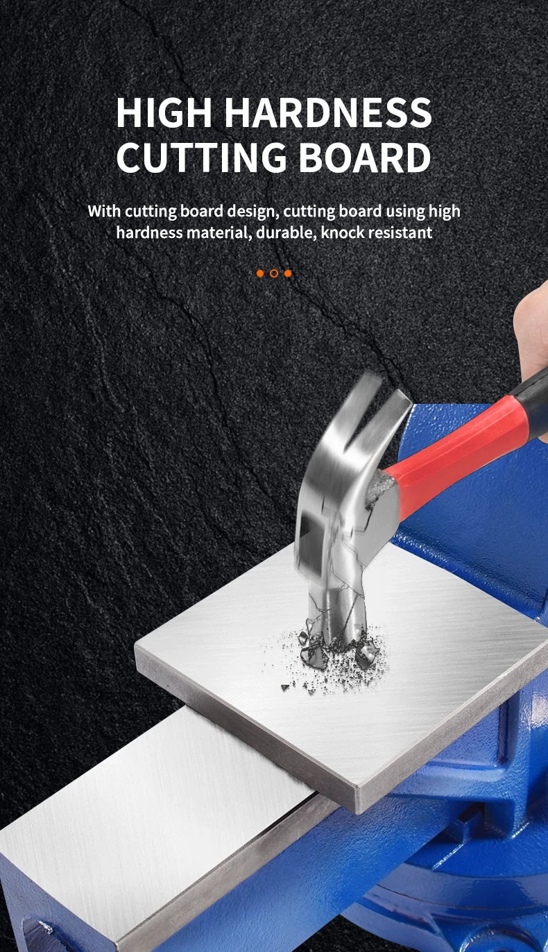 1 STÜCK Hochleistungs-Schraubstock für den Haushalt, kleiner Schraubstock, 6 Zoll, 8,5 kg Werkbank, 360-Grad-Drehung, Flachzange – Detail 7