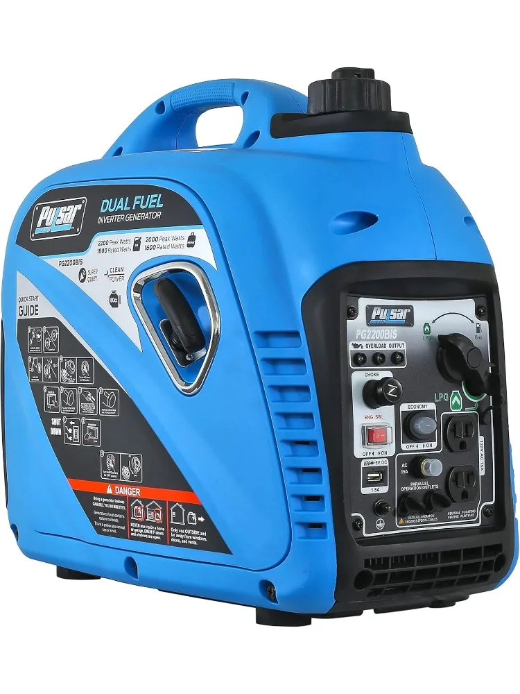 

2,200W Portable Dual Fuel Quiet Inverter Generator with USB Outlet & Parallel Capability, CARB Compliant, PG2200BiS