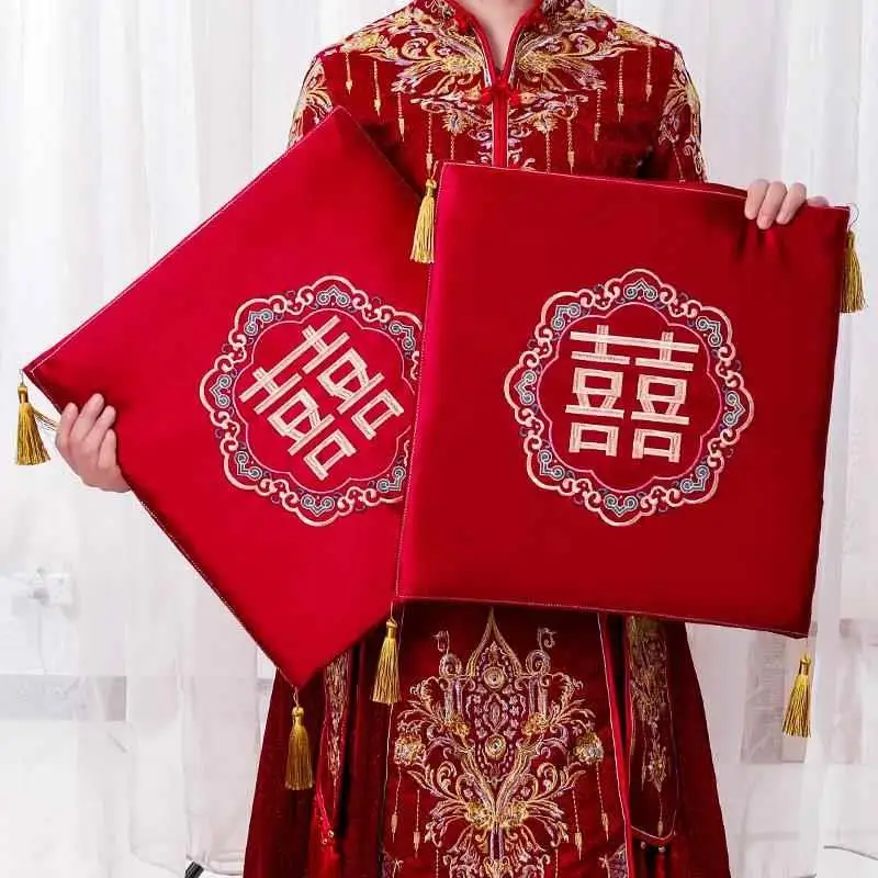 Wedding Ceremony Red Tea Cup Set with Mat for Serving Tea Changing Mouth to Wish Bowl Lucky Money Envelope Happiness Bowl