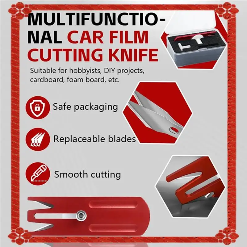 تسليم 24 ساعة متعددة الوظائف فيلم قطع سكين التغليف الة قطع الورق أداة قطع الورق ل نافذة تينت سيارة التفاف #4