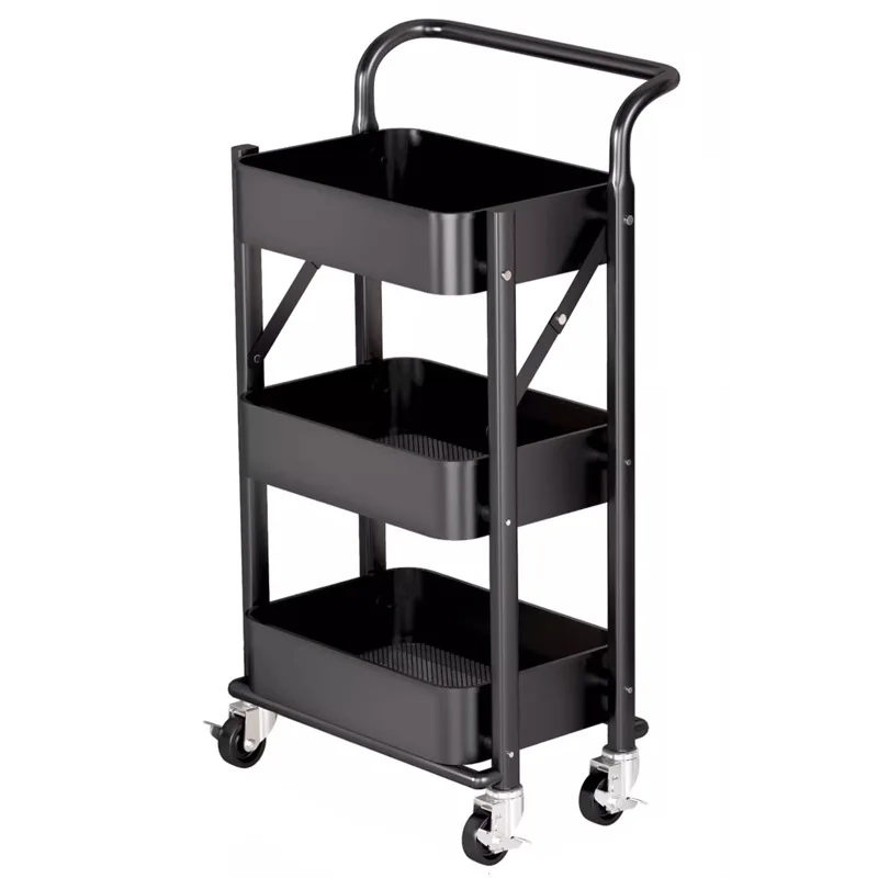 Foldable  White and Black Hairdressing Trolley