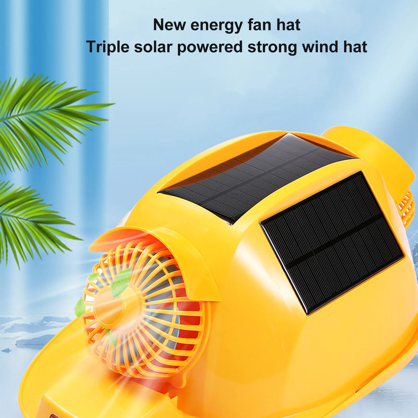 Hard Hat Double Fan Helmet with Light Solar Safety Helmet for Construction Home Improvement Helmet Hat Supplies Safety Helmet