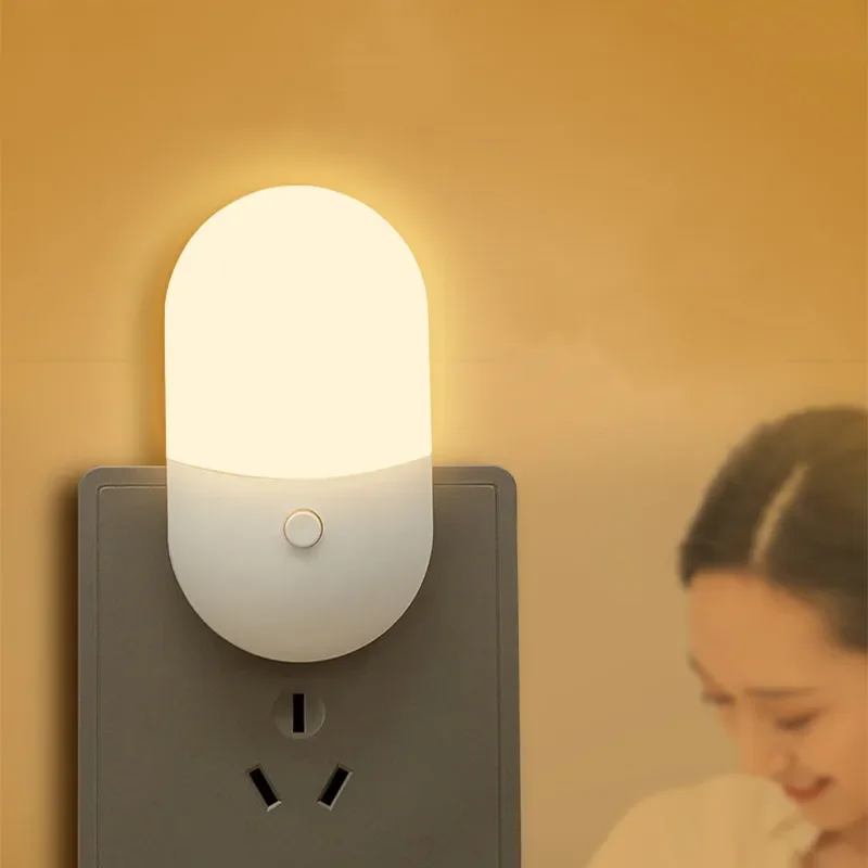 Bedside Lamp LED Mini Night Light EU US Plug Eye Protection Night Light Kids Gift Use for Bedroom Living Room Baby Feeding