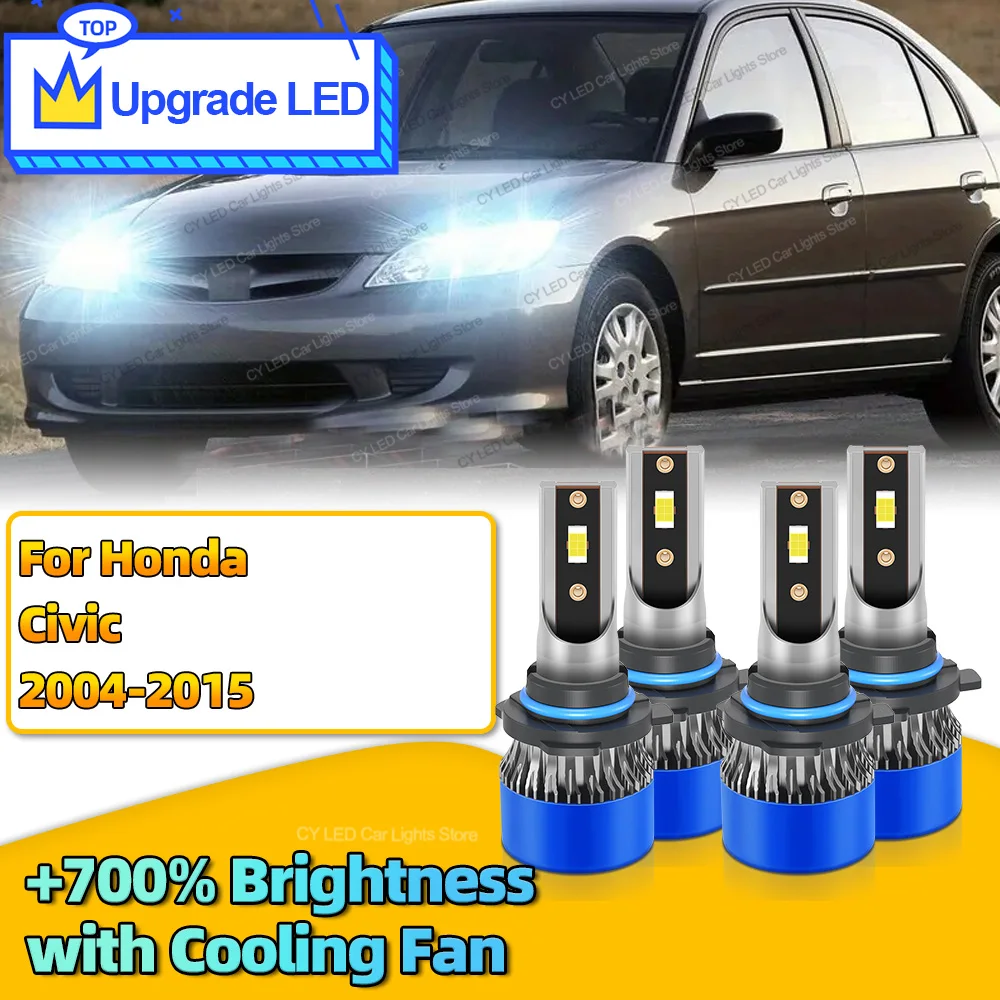 

4 шт. 6000K Canbus автомобильные светодиодные фары лампы авто фары лампы для Honda Civic 2004 2005 2006 2007 2008 2009 2010 2011 2012-2015