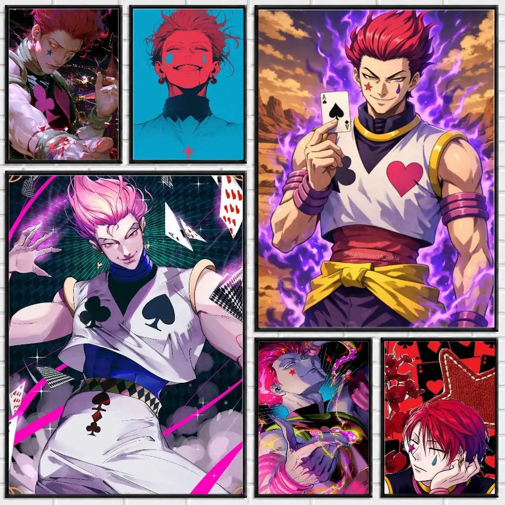 H-Hisoka H-Hunter X Hunter Poster Versatile HD Waterproof Wall Art Self-Adhesive Decor for Any Space Ideal Gift