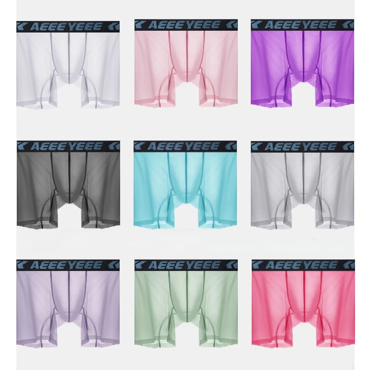 Men's sports underwear anti-wear crotch summer ice silk long boxer shorts breathable four corners
