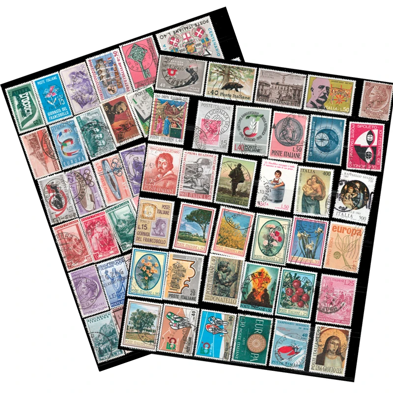 Collectible Vintage Postage Stamps - 90 timbres-poste anciens vintage, tous différents,