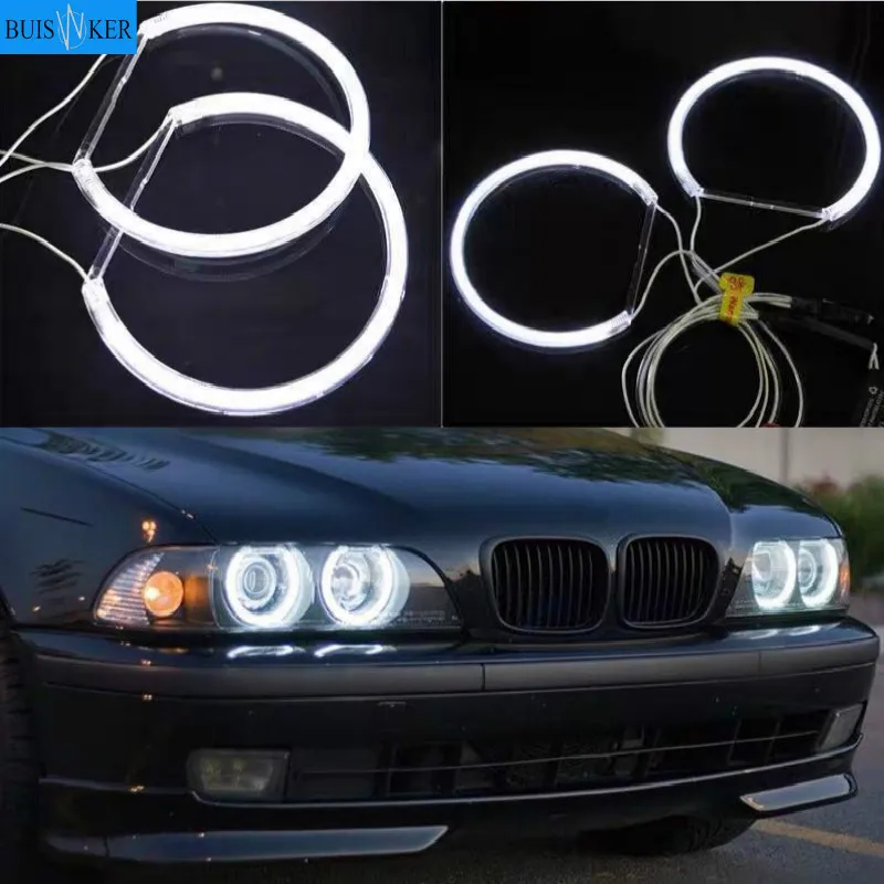 

For BMW E36 E38 E39 E46 CCFL Angel Eyes Kit Warm White Halo Ring 131mm*4 (With Original Projector)