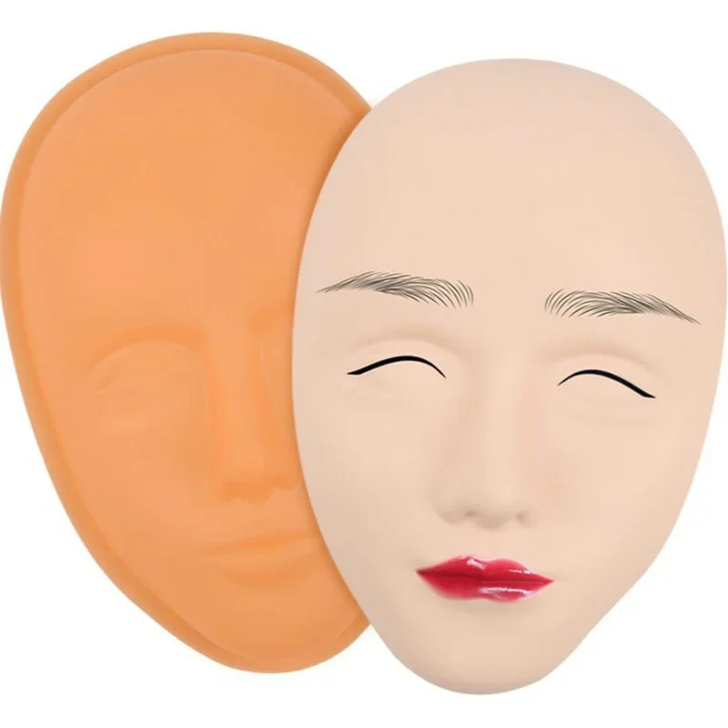 1 Set 5D Facial Tattoo Training Head Silicone Practice Permanent Makeup Lip Eyebrow  Skin Mannequin Doll Face