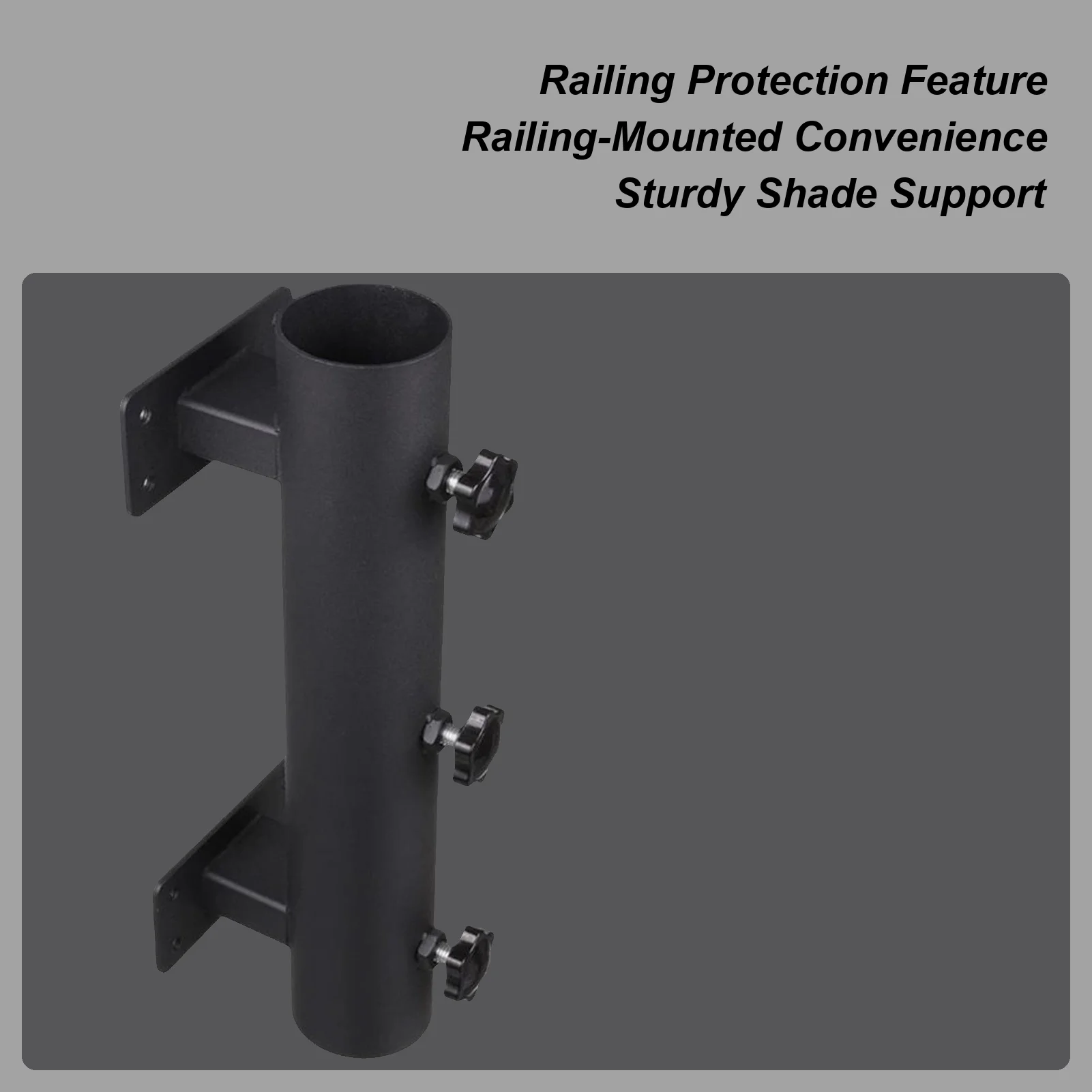 Umbrella Deck Mount Rust-Resistant Drill-Free Parasol Stand Bracket Deck Railing Umbrella Holder For Pole Fence Outdoor