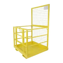 Forklift safety cage maintenance platform, manned vehicle, outdoor foldable station, warehouse inventory guardrail