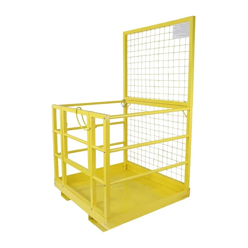 Forklift safety cage maintenance platform, manned vehicle, outdoor foldable station, warehouse inventory guardrail