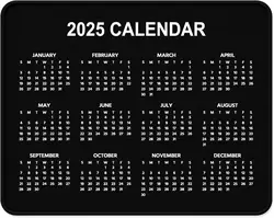 2025 Calendar Mouse Pad Square New Year 2025 Small Mousepad Anti-Slip Rubber Gaming Office Laptop Computer Office Supplies Gift