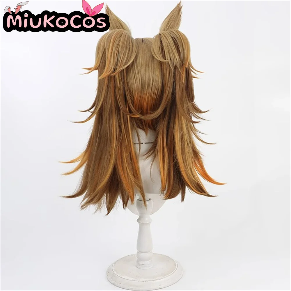 متوفر في المخزون براستو إنبيستيس انفجار قطعة واحدة شعر مستعار تأثيري مع آذان وذيل MiukoCosplay لعبة Umamusume: شعر مستعار تأثيري ديربي جميل #5