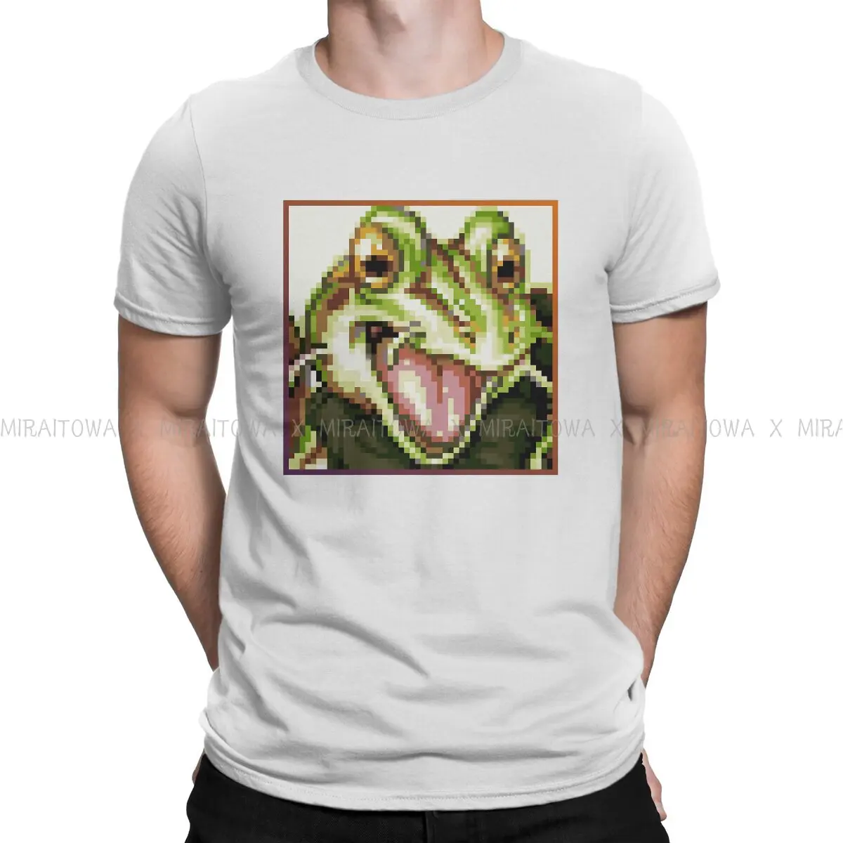 CHRONO TRIGGER SFC Marl Lucca TShirt for Men Frog Portrait  Humor Leisure Tee T Shirt Novelty Trendy Loose