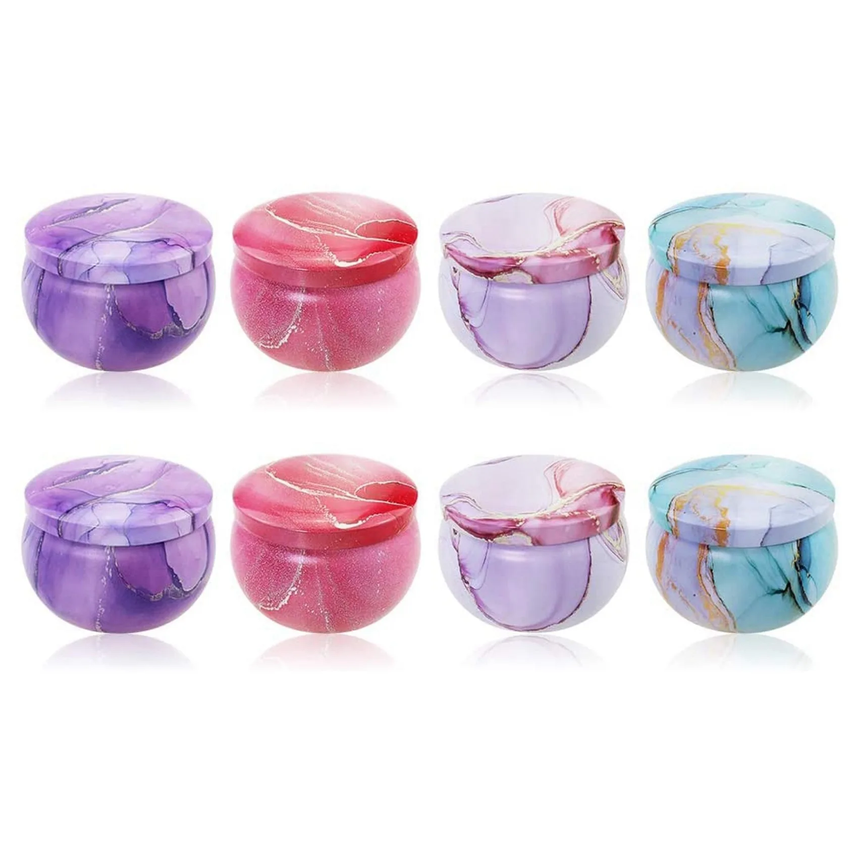 

32 шт. металлические баночки для свечей с крышками, пустые, для изготовления свечей, многоразовые, для хранения.