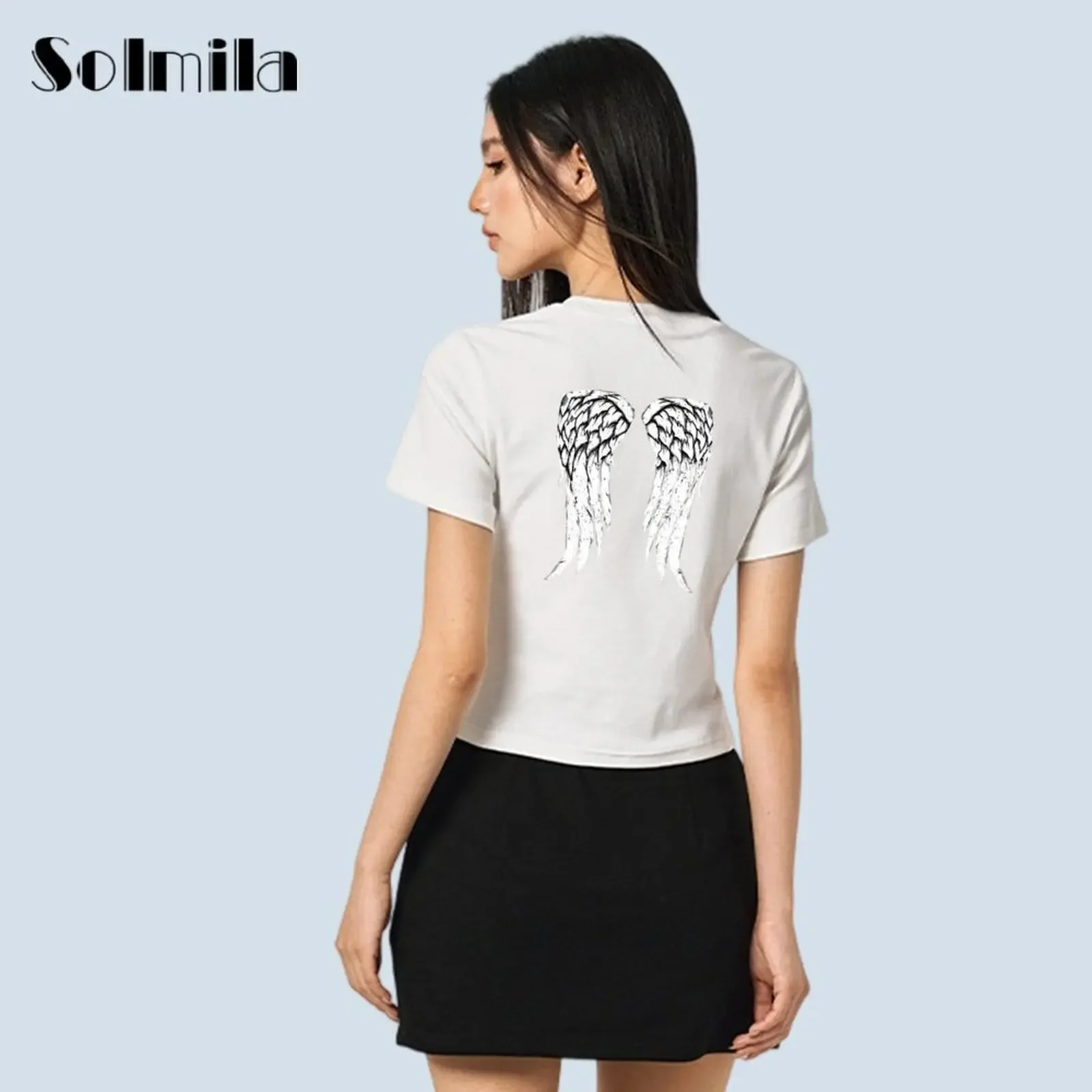 

Y2k модная повседневная футболка 2024, женская одежда, топы с круглым вырезом, уличная одежда для девочек, весна-лето, футболки с короткими рукавами, женская одежда