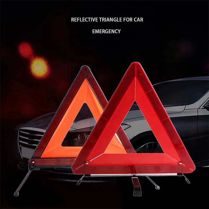 Triangle Reflective Warning Sign For Emergency Safety On The Roadside Of Cars