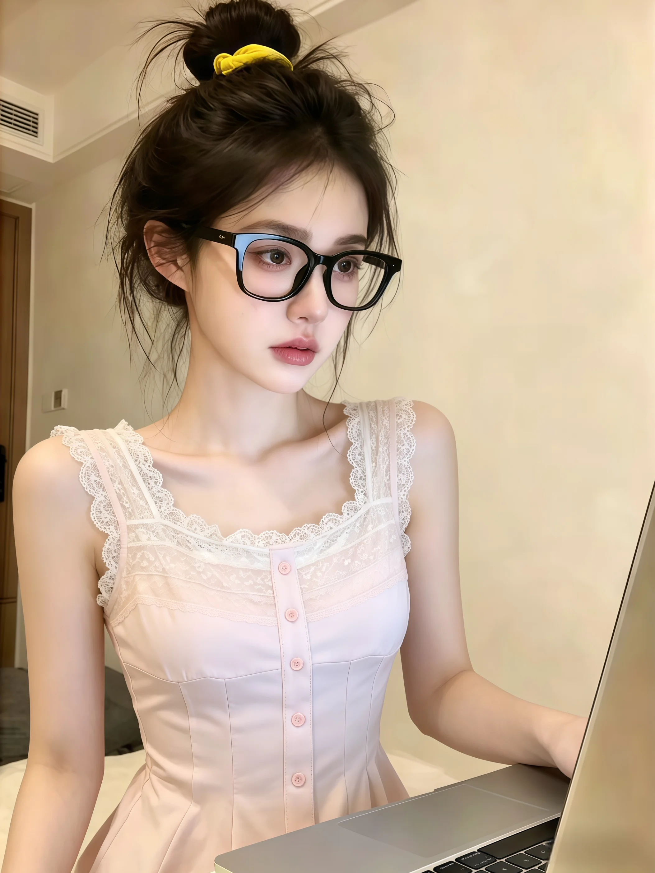 

Sweet Lace Splice Square Collar Vest Women's Summer New Style Pure Desire Slim Fit Top Self-Reserve Edition Commute Korean Style