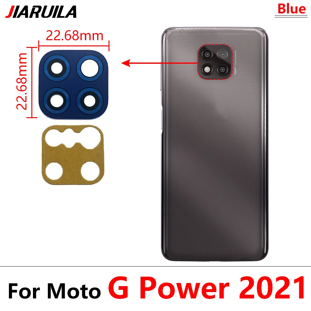 For Moto G Power 2021 Back Rear Camera Glass Lens Glue Main Camera Lens With Adhesive Sticker Replacement Parts