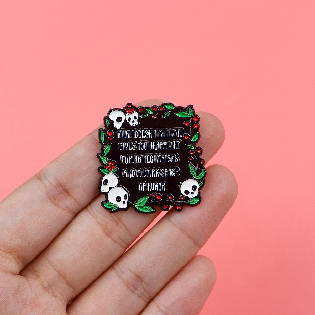 Punk Quotes Enamel Pin Cool Brooch Pines Lapel Pins Badge on Backpack Clothing Accessories Horror Jewelry Halloween Party Gifts