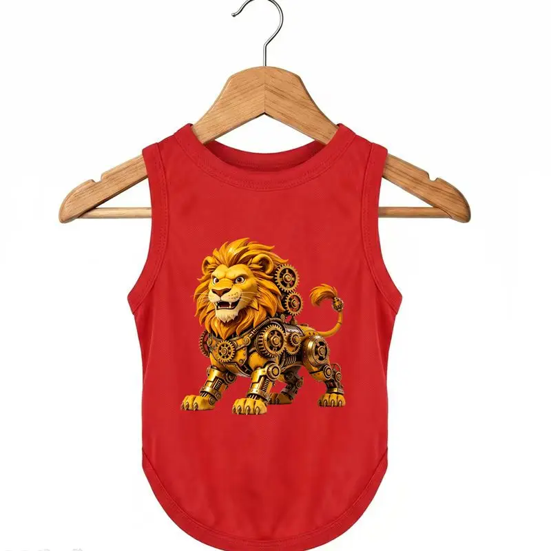 

Dog Summer Quick Dry Vest, Mechanical Lion Print, Breathable Pet Top, Small/Medium Breed