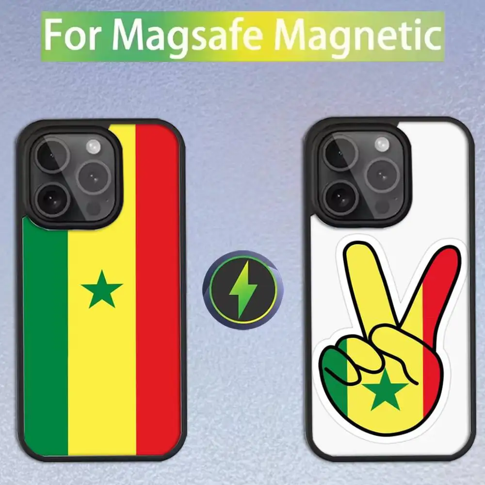 

Senegal Flag Case Phone Case For iPhone 16,15,14,13,12,11,Pro,Max,Plus,Mini,SE Magsafe Magnetic Wireless Charging