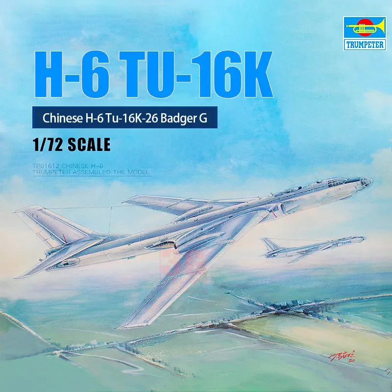 

Trumpeter Military Assembled Aircraft Model Kit 01612 H-6 Tu-16 K-26 Badger G 1/72