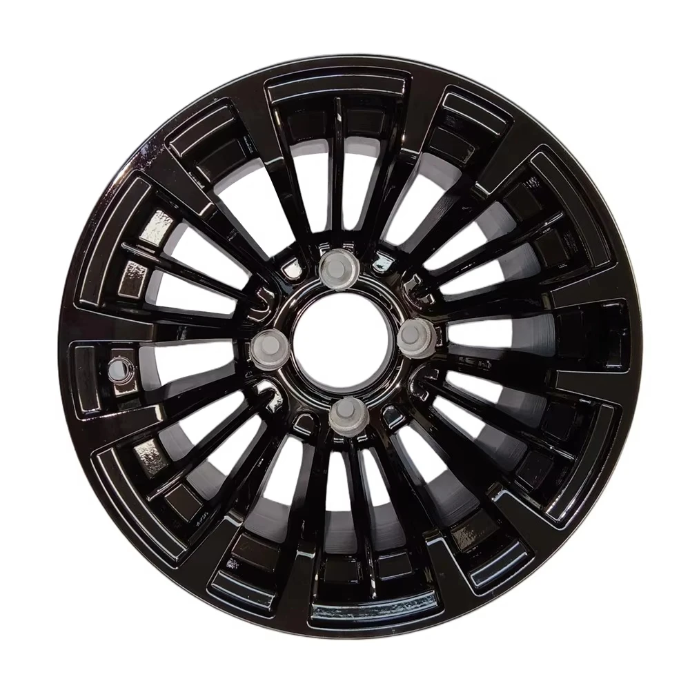 

New Aluminium All Black Golf Cart Wheels (12x7 - 4 - 101.6-68 - negative 25)