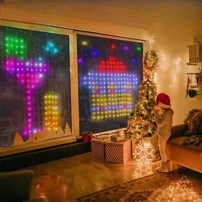 

Lights Room App DIY RGB Fairy Lights Music Window Strip Lights Home Room Decoration GCTECHING Christmas LED Smart Curtain