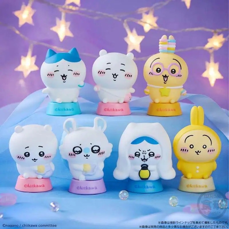 Bandai Chiikawa Anime Night Light Figure Shokugan Usagi Hachiware Cute Mini Collectible Desktop Bedroom Lamp For Anime Fans view 2