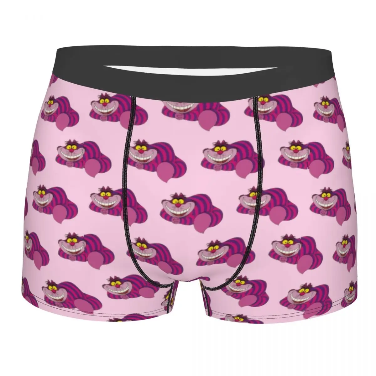 

Мужские боксеры с рисунком Чеширского кота на заказ, нижнее белье с 3D принтом «Алиса в стране чудес», дышащие трусы