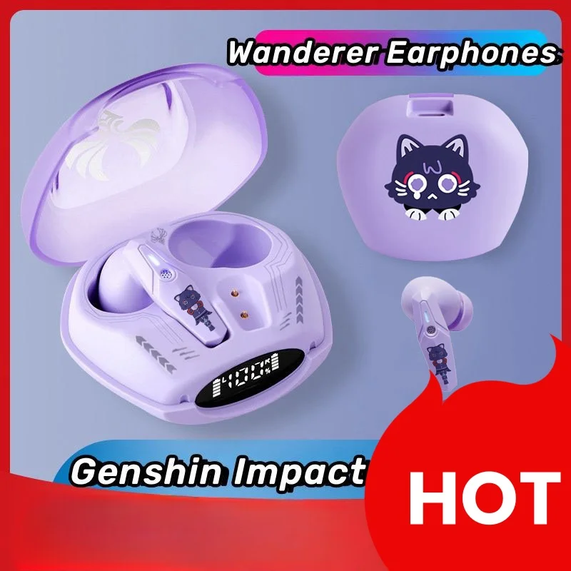 

Genshin Impact Wanderer Meow TWS Balladeer Wireless Bluetooth Earphones with Tip Tone Low Latency Noise Reduction HiFi Earbuds